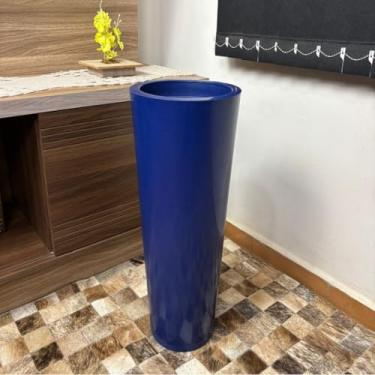 Imagem de Vaso de Planta Cone Moderno Decorativo para Casa Jardim e Varanda – Elegância e Estilo Minimalista (Ibiza Azul marmorizado)
