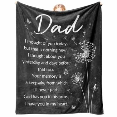 Imagem de Glydein Presentes de luto memorial para perda do pai, cobertor memorial de flanela macia para perda de simpatia do pai, lembrança condolências simpatia ideia de presentes em memória do pai, 127 x 152