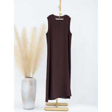 Imagem de Abaya longo sem mangas para as mulheres, vestido muçulmano, roupas isl