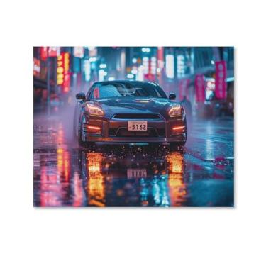 Imagem de HouLaiZhe R32 Night Neon Classic Posters Canvas Wall Aesthetic Room Decor Wall Painting Prints Gallery Room Wall Decor para quarto, sala de estar, escritório, 28 x 35 cm