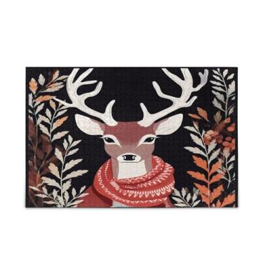 Imagem de Wassud Deer Hat Scarf and Leaves 500 Piece Jigsaw Puzzles for Adults and Families Home Decor Birthday Party Gift for Men Women 20.5"x14.9"