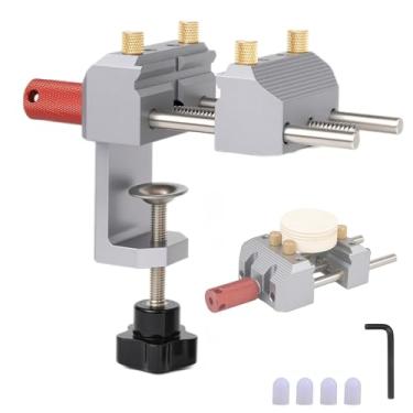 Imagem de Mini torno de mesa de precisão, torno de bancada portátil de 7 cm, mini torno de bancada feito por usinagem CNC de liga de alumínio, mini torno de grampo de mesa para artesanato, fabricação de joias