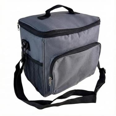 Imagem de Bolsa Térmica Grande Lancheira Marmita Fitness Academia Trabalho Viagem Camping 11L (Cinza)