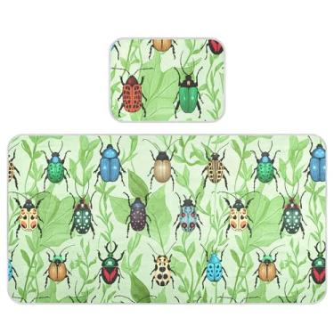 Imagem de Burbuja Tapete refrescante para bebês, besouros, folhas de cama, tapete de seda gelada para colchão de berço, almofada de dormir com fronha para meninas e meninos, 71 x 132 cm