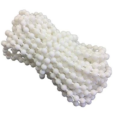Imagem de FQTANJU Cordão de corrente com contas de rolo e persiana romana de 10 metros, reparo de corrente com contas de plástico branco, corda de cortina de rolo, cordão de contas para persiana para encaixe de