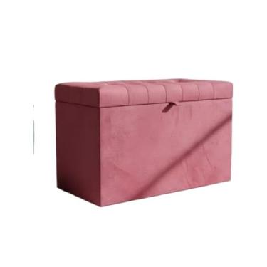 Imagem de Banqueta Decorativa Com EspaçO De Armazenamento - FáCil Acesso(ROSA PINK,Pés em PVC)