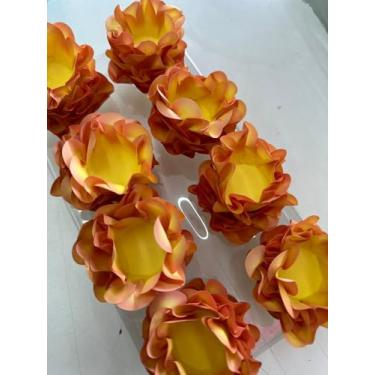 Imagem de Forminhas para Doces Finos em Formato de Flor 40 Unidades | Duas Camadas de Pétalas | Base 3cm para Bombom | Ideal para Casamentos, Festas, Aniversários e Batizados (Amarelo Queimado)