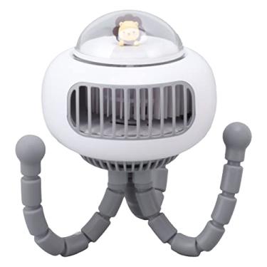 Imagem de aqxreight Ventilador Giratório Sem Lâmina, Mini Ventilador de Mesa Portátil Com Design de tripé Flexível, Bateria Recarregável, Operação Silenciosa para Carrinho de bebê, Cama, Escritório,