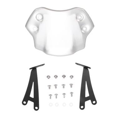Imagem de Jiawu Pára - do para - de Motocicleta, Pára - de Carenagem para Scrambler 400x 2024 2025, Alumínio de Alumínio Motocicletas Defletor de Ventos Com Kit de Montagem (Prata)