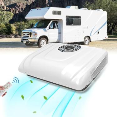 Imagem de Universal 12 V CC RV ar condicionado 12000 Btu, unidade de ar condicionado de teto de 12 volts para Camper A/C silencioso, fácil instalação para reboque, quinta roda, autocaravana, tratores