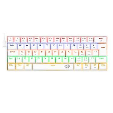 Imagem de Teclado Mecânico Gamer Redragon Lakshmi Rainbow Switch Brown ABNT2 Branco - Branco - Único - Uniss-Unissex