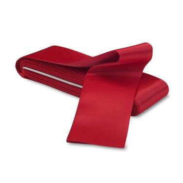 Imagem de Cobertor de cetim vermelho de 5 cm x 11 m, fita adesiva de encadernação com dobra única, material acetinado, acabamento liso, acabamento durável, ideal para colcha de bordas, artesanato, projetos faça