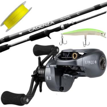 Imagem de Kit 15kg Carretilha Carbon Lince 8.3Rec Vara 1,68mt 2 Partes - Albatro