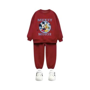 Imagem de Conjunto De Moletom De Manga Longa Mickey Para Crianças De 0 a 6 Anos,