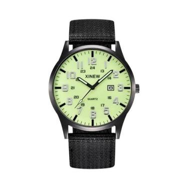 Imagem de Relógio De Quartzo Masculino Com Pulseira De Nylon Verde, Casual, Moda