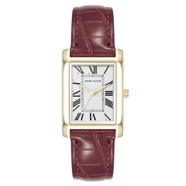 Imagem de Anne Klein Relógio feminino com pulseira Croco-Grain, Vermelho