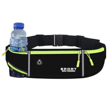 Imagem de Bolsa de cintura para corrida, bolsa de corrida para maratona, garrafa de água, quadril, impermeável, esportes ao ar livre, corrida, ciclismo, bolsas de cintura para telefone (chaleira preta)