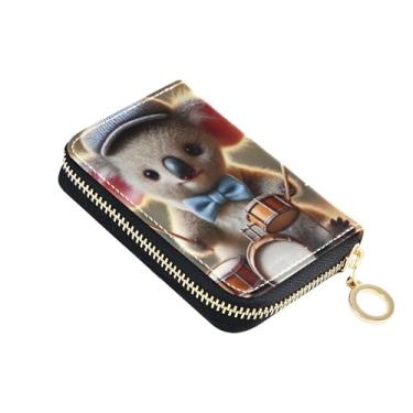 Imagem de Carteira minimalista feminina pequena com bloqueio de RFID, porta-moedas com zíper e chaveiro