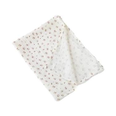 Imagem de Cobertor De Musselina De Algodão Com Estampa Floral Para Bebê Recém-Na