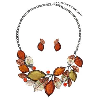 Imagem de Mycitta Conjunto de joias vintage grossas retrô folha floral geométrico boêmio conjunto de brincos moda fantasia joias para mulheres meninas festa de casamento baile presente exclusivo, Metal