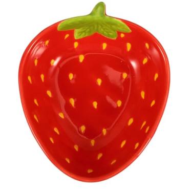 Imagem de BESTOYARD Tigela de morango de cerâmica - Prato de servir frutas fofo tigela de sobremesa ideal para lanches, aperitivos e frutas, perfeita para decoração de casa e presente