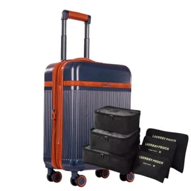 Imagem de Mala 10kg + Kit Org Necessaire 6 peças Resistente, Expansível, Cadeado TSA para Viagens Internacionais, Rodas 360° – Sestini (Ocean)