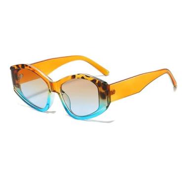 Imagem de Óculos de Sol Olho de Gato em Cores Doces para Homens e Mulheres, Proteção UV400, Ideais para Esportes ao Ar Livre, Corrida e Ciclismo, nas Cores Laranja Chá e Azul