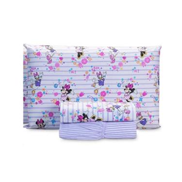 Imagem de Lençol Solteiro Jogo De Cama Infantil Disney Algodão 03 Peças - Andrez