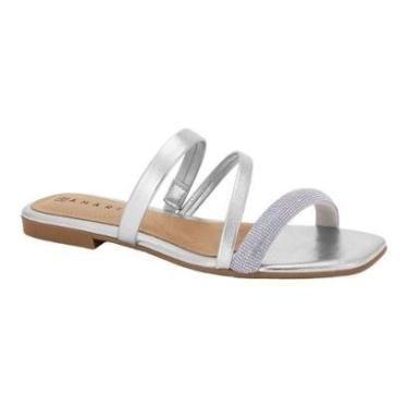 Imagem de Chinelo Ramarim 235224 Salto Baixo Bico Quadrado Brilhosa Feminino-Feminino