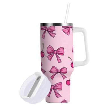 Imagem de ATTX Caneca de viagem de aço inoxidável isolada a vácuo, caneca de café à prova de vazamento com canudo para o Dia dos Namorados de 850 g