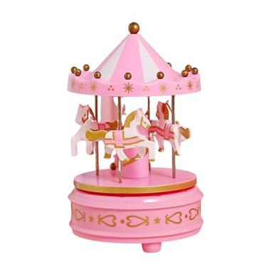 Imagem de Caixa de Música Bolo Aniversário Carrossel Melodias Clássicas Melódicas Elegantes Perfeito para Ambiente Festa e Hora Dormir Decoração Cafeteria Livraria Sala Estar Casamento Quarto Menina Portátil co