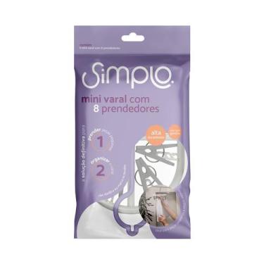 Imagem de Mini varal com 8 prendedores de plastico - simplo lilas