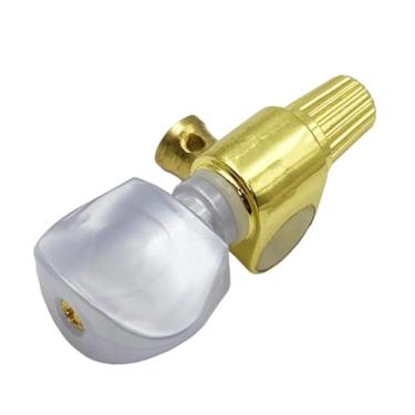 Imagem de Colaxi Tarraxa de afinação da 5ª corda do banjo com botão branco - Peças de banjo premium, elegantes e profissionais - Tarraxa única