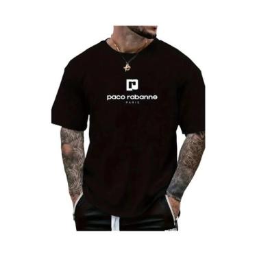 Imagem de Camiseta Masculina De Verão Estampada, Respirável, Casual, Gola Redond