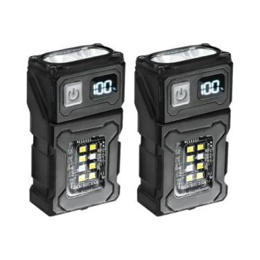 Imagem de Lanterna LED Mini USB Recarregável Portátil Com Ímã Traseiro Super Bri