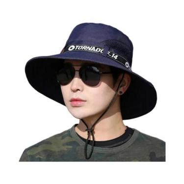 Imagem de Boné de Pesca Masculino com Aba Larga - Anti-UV e à Prova de Vento, Az