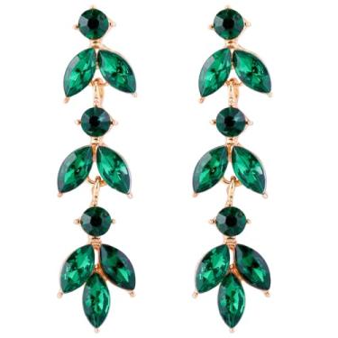 Imagem de Brincos de formatura de casamento com strass para mulheres, elegantes brincos de cristal para noivas, damas de honra, vestidos de formatura 2024, Metal, Sem pedra preciosa