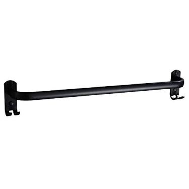 Imagem de CGKs6anmU Toalheiro autoadesivo montado na parede preto toalheiro com ganchos espaço prateleira de toalha de armazenamento de alumínio 50 cm (60 cm)