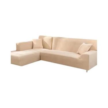 Imagem de Capas De Sofá Em L De Cor Sólida E Elástica, Capas De Canto Seccionais