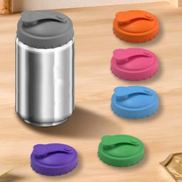Imagem de Pacote com 6 tampas de silicone para latas de refrigerante – Tampa de latas padrão de 2,1 polegadas – Protetor de lata de silicone reutilizável para refrigerante, coca-cola, cerveja, bebida energética