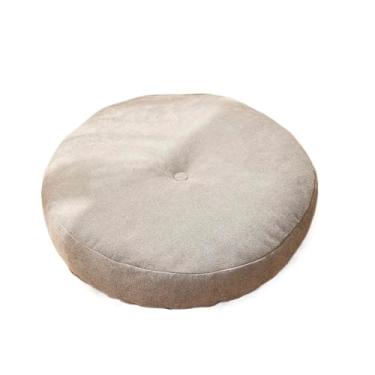 Imagem de Almofada de assento de chão cor sólida adequada para almofadas de assento redondas de ioga pufe sofá cadeira cama almofadas de assento de carro (cinza, redondo 42 cm)