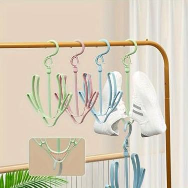 Imagem de Cabide de sapato, organizador de sapatos pendurado, suporte para pendurar sapatos, suporte organizador seco, gancho giratório para secar - verde