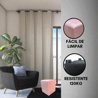 Imagem de Puff Pufe Banqueta Casa Cozinha Chamativo Sala Quarto - Realizar, Rosa