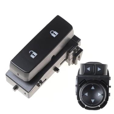 Imagem de Interruptor de controle de espelho + interruptor de trava de porta, para GMC, para Chevy, para Silverado 2007-2014 Interruptores de controle elétrico (cor: interruptor de espelho)