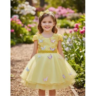 Imagem de Vestido De Festa Infantil Luxo Jardim Encantado Borboletas - Lele Enca