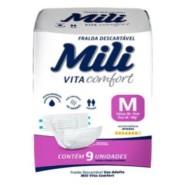 Imagem de Fralda Adulto M Vita Confort (MILI) - Pacote com 9 Unidades
