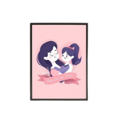 Imagem de Quadro Desenho Feliz Dia Das Mães 33X24Cm - Com Vidro