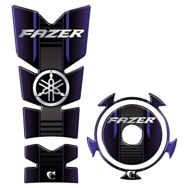 Imagem de Kit Protetor Tanque E Bocal Adesivo Moto Yamaha Fz15 Ano 2022/2023 Azul