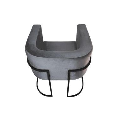 Imagem de Cadeira De Jantar Premium Base De Ferro Preta Veludo Cinza