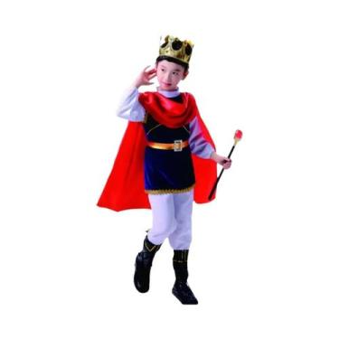 Imagem de Fantasia De Rei Príncipe Para Meninos Com Coroa, Cetro E Capa, Traje R